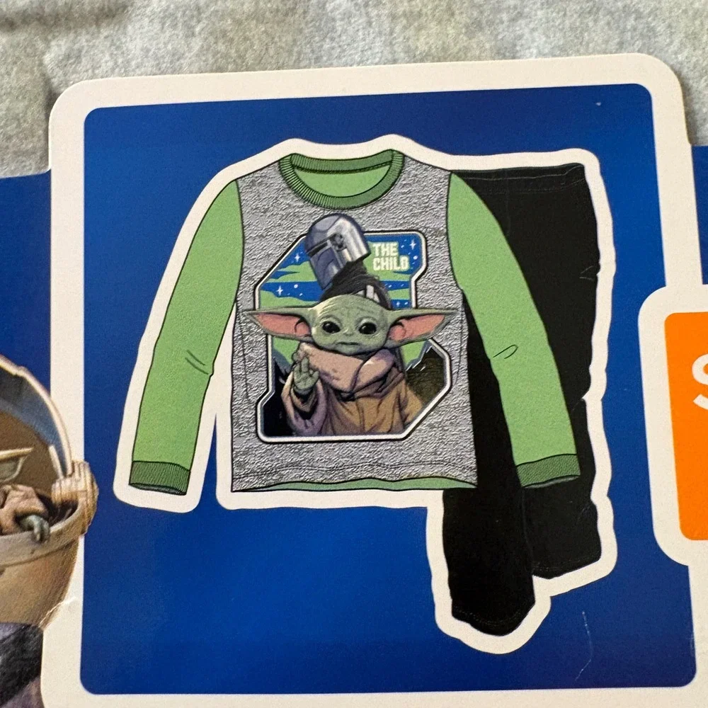 Star Wars Mandalorian PJ Set Boys Size 6/7‎ Green New Grogu The Child